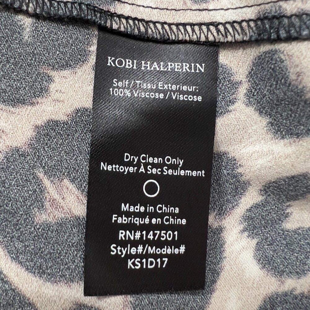 Kobi Halperin Luxury Cocktail Leopard Print Medi Dress Color Block Sleeves M - Picture 11 of 14